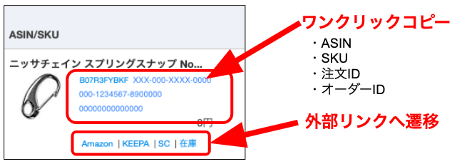 また、商品画像下にあるリンクを押すとワンクリックで外部リンクに遷移します。